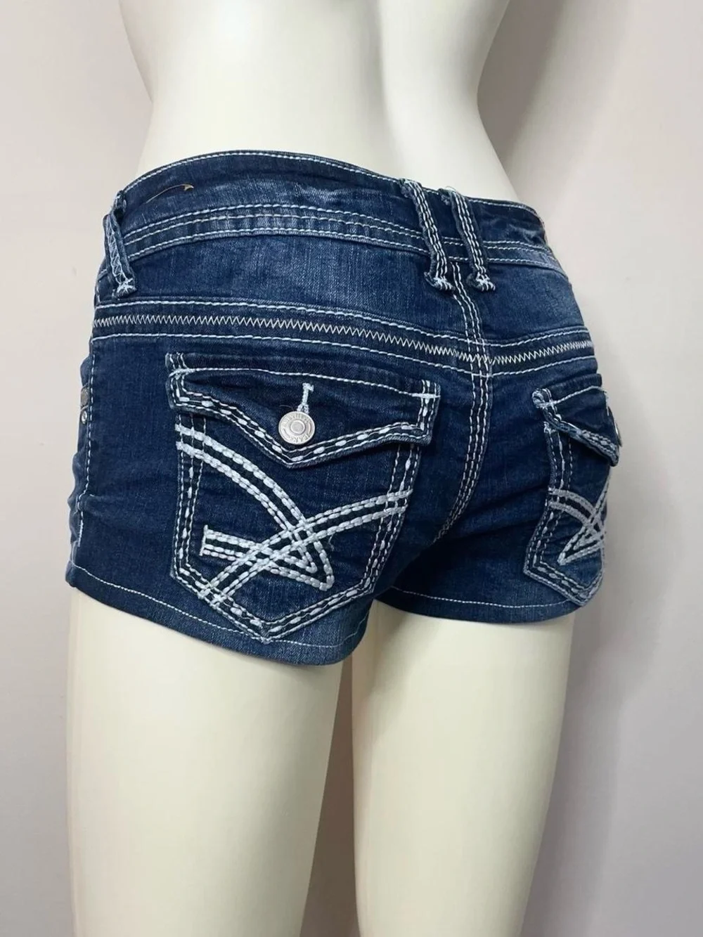 Vintage Y2K mcbling micro mini jean shorts by Amethyst